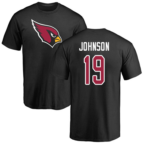 Arizona Cardinals Men Black KeeSean Johnson Name And Number Logo NFL Football #19 T Shirt->nfl t-shirts->Sports Accessory